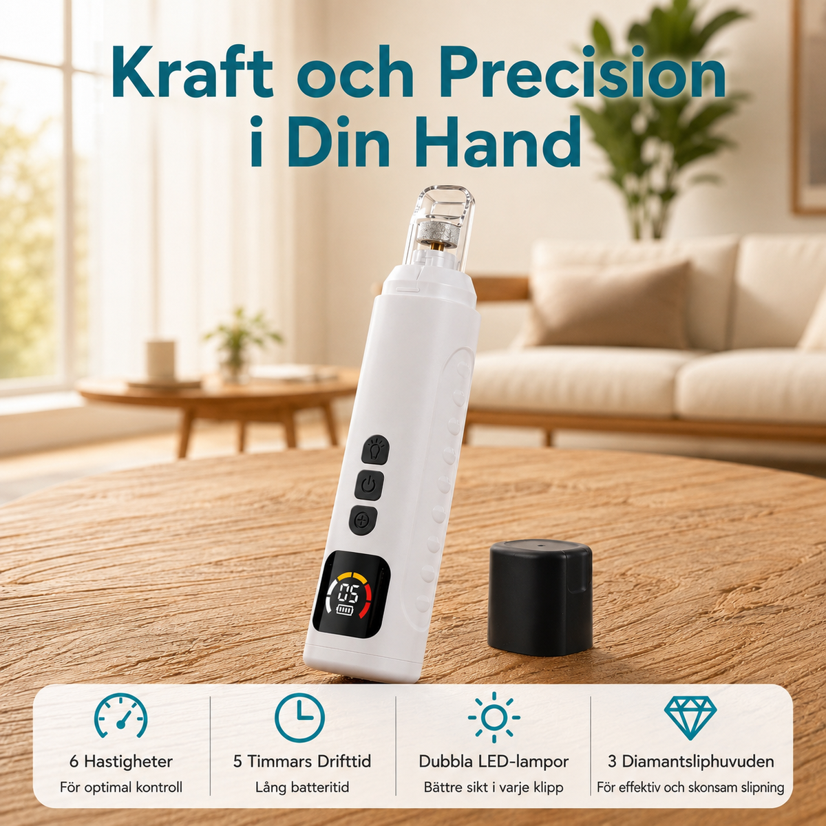 Uppladdningsbar Kloslip för Hund & Katt – 6 Hastigheter & LED-Ljus