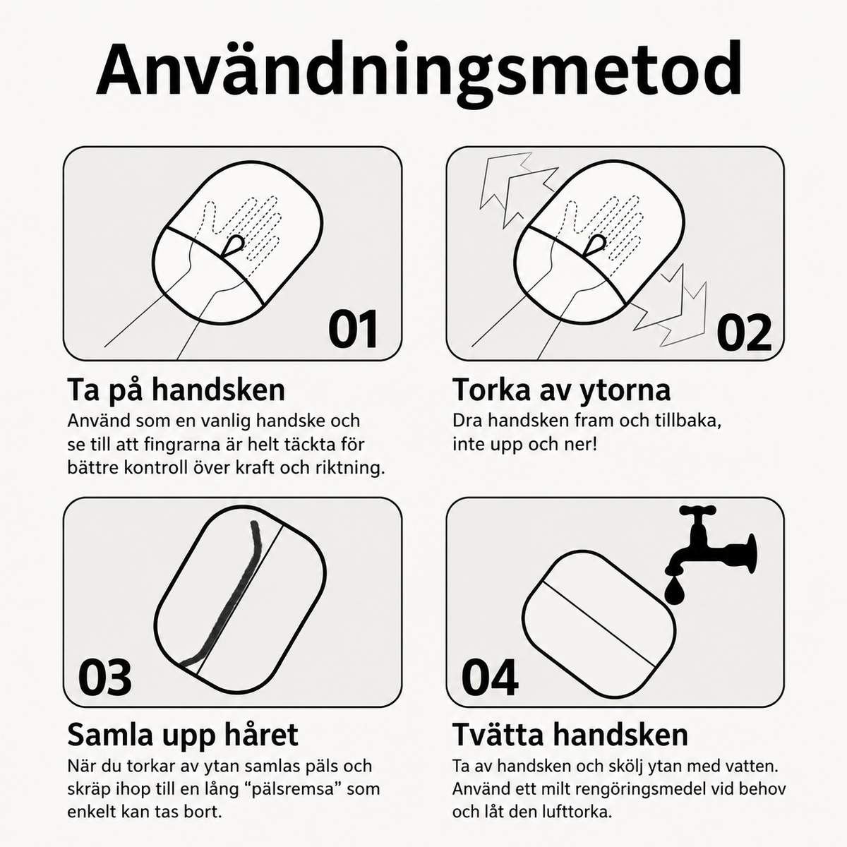 Pälsborttagningshandske för Husdjur – Enkel & Effektiv